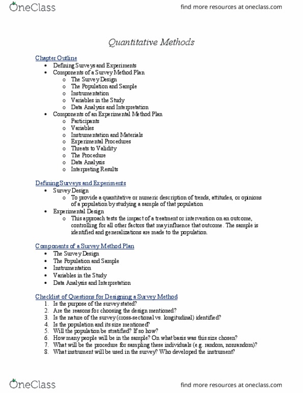 PSY 3010 Lecture Notes - Lecture 6: Response Bias, Cover Letter, Content Validity thumbnail