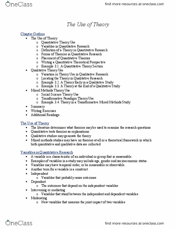 PSY 3010 Lecture Notes - Lecture 9: Dependent And Independent Variables, Queer Theory, Grounded Theory thumbnail