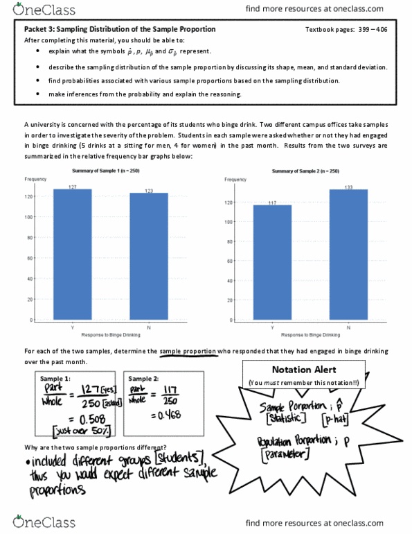 STA 205 Lecture Notes - Lecture 3: Binge Drinking, Sampling Distribution, National Safety Council thumbnail