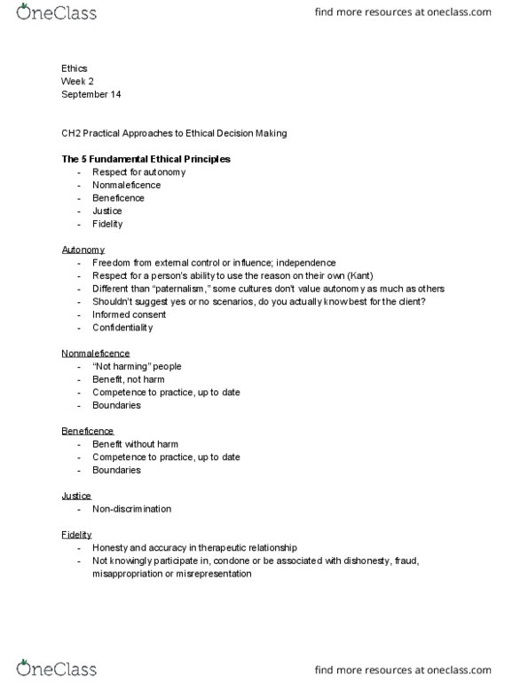 PSYC*3540 Lecture Notes - Lecture 2: Primum Non Nocere, Therapeutic Relationship, Informed Consent thumbnail