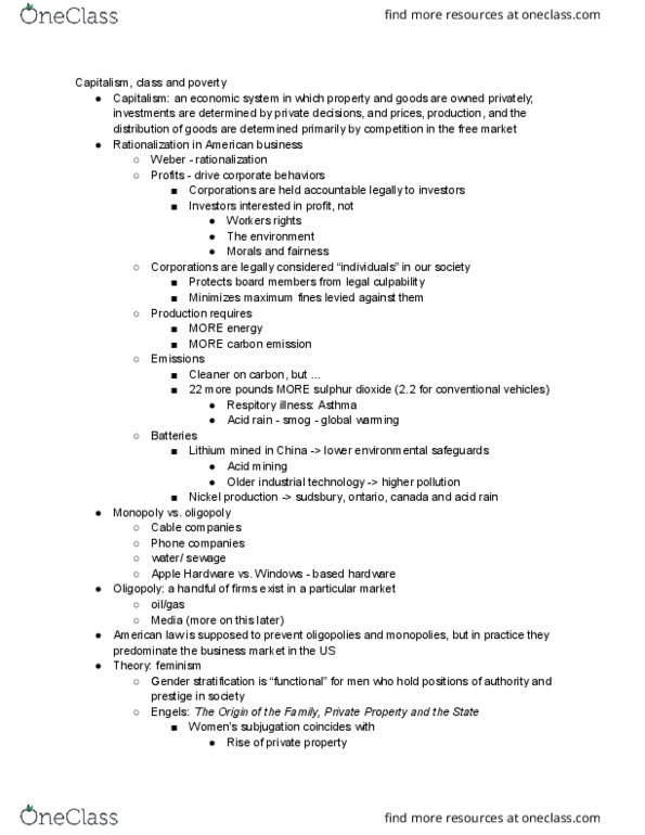 SOC 1 Lecture Notes - Lecture 84: Acid Rain, Oligopoly, Smog thumbnail