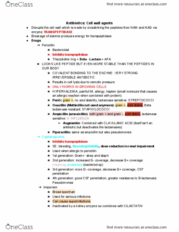 PMY 302 Lecture 36: Antibiotics- Cell Wall Agents thumbnail