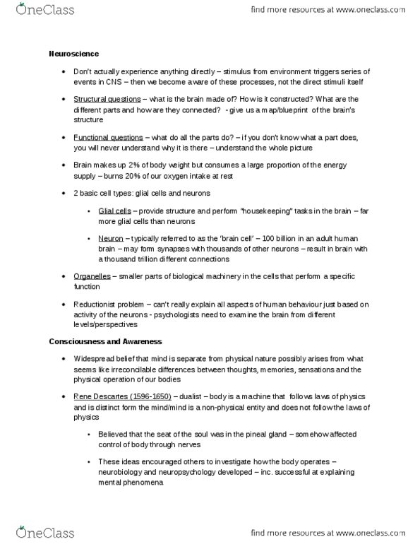 PSYCH 1XX3 Chapter Notes - Chapter 3: Axon Hillock, Neuroglia, Sciatic Nerve thumbnail