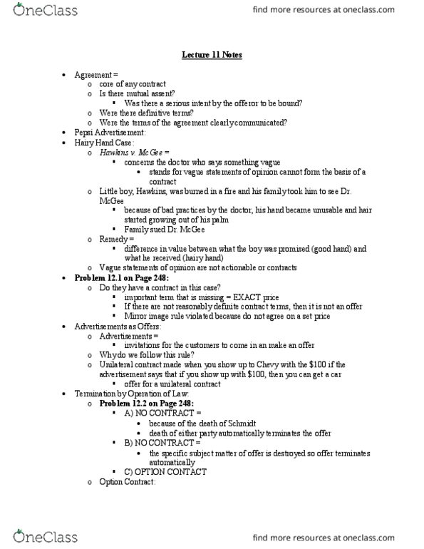 BALW20150 Lecture 11: Lecture 11 Notes Part 1 thumbnail