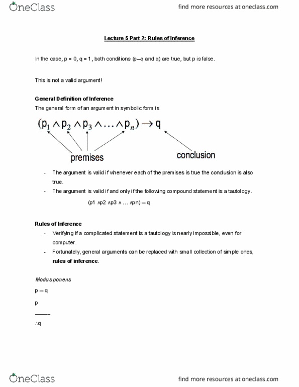 MACM 101 Lecture 5: Lecture 5 Part 2_ Rules of Inference thumbnail