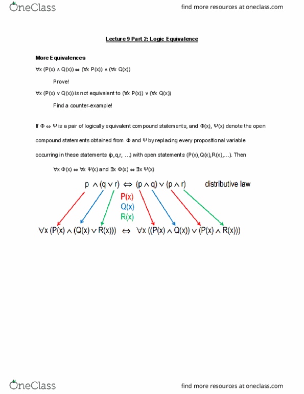 MACM 101 Lecture 9: Lecture 9 Part 2_ Logic Equivalence thumbnail