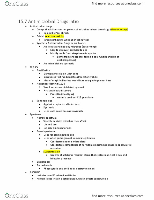 MB 351 Lecture 80: 15.7 Antimicrobial Drugs Intro thumbnail