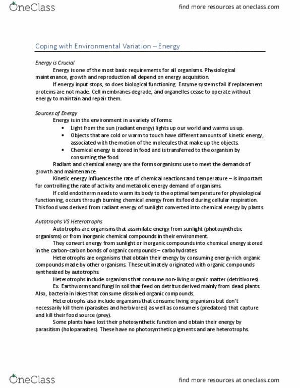 EEB 2244 Lecture 5: Coping with Environmental Variation - Energy thumbnail