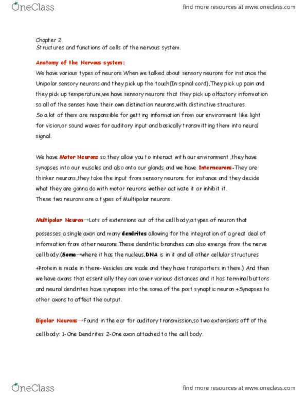 PSYC 211 Chapter Notes - Chapter 2: Resting Potential, Neuroglia, Sodium Channel thumbnail