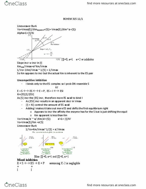 BCHM 310 Lecture Notes - Lecture 30: Enzyme, Covalent Bond thumbnail