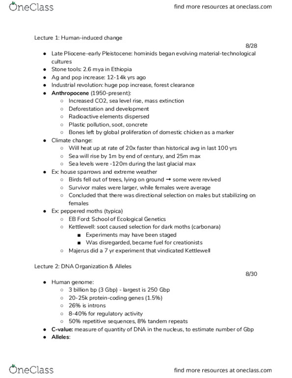 ESPM 108B Lecture Notes - Lecture 1: Sea Level Rise, Kettlewell, Carbonara thumbnail