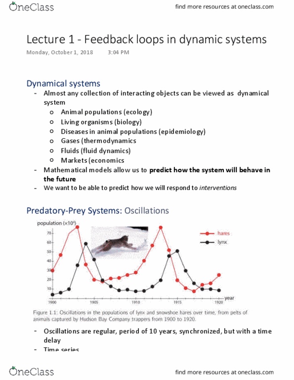 LIFESCI 30A Lecture Notes - Lecture 1: Dynamical System, Thermostat, Stock Market Crash thumbnail