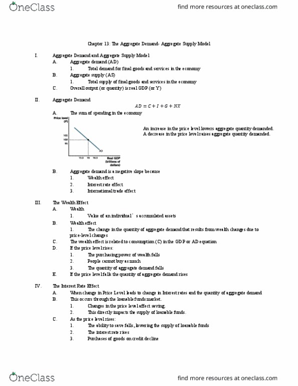 ECON 2105 Lecture Notes - Lecture 13: Loanable Funds, Aggregate Supply, Aggregate Demand thumbnail