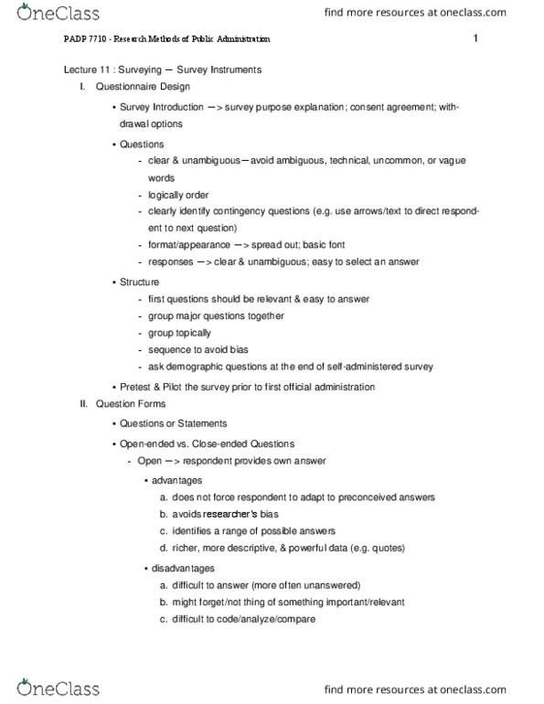 PADP 7110 Lecture Notes - Lecture 11: Social Desirability Bias thumbnail