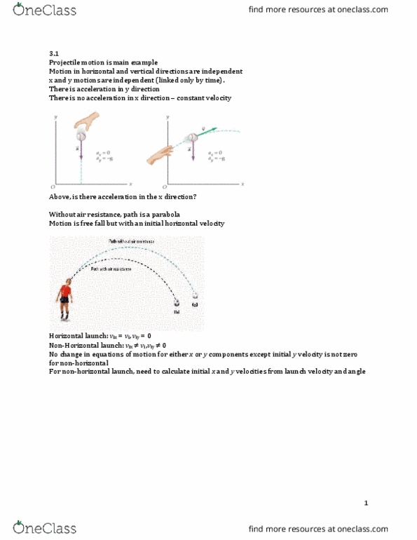 PH212 Lecture Notes - Lecture 7: Projectile Motion, Vix thumbnail