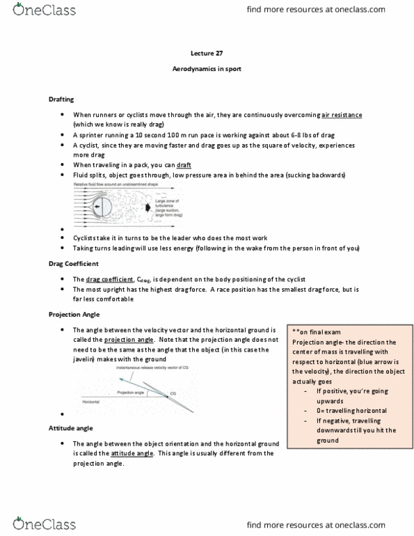 Kinesiology 2241A/B Lecture Notes - Lecture 27: Blue Arrow, Ski Jumping, Weightlessness thumbnail