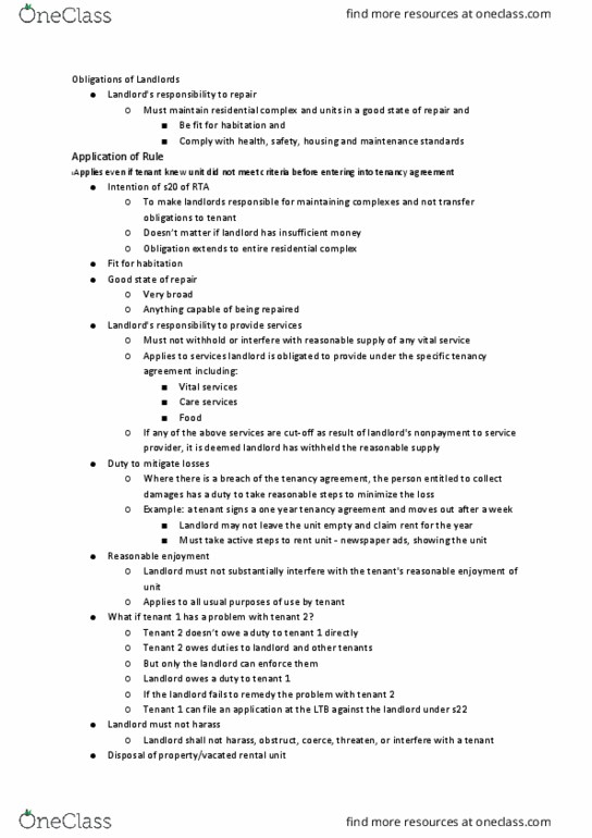 Law 2101 Lecture 2: Landlord Tenant 2 thumbnail