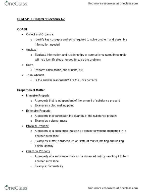 CHM 141H Lecture Notes - Lecture 2: Vaporization thumbnail