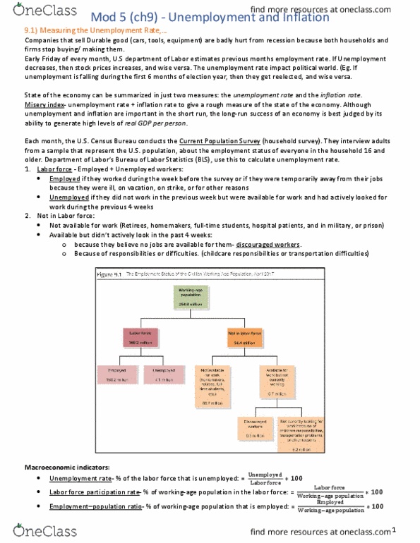 ECO 2013 Chapter Notes - Chapter 9: Current Population Survey (Us), Full Employment, Durable Good thumbnail