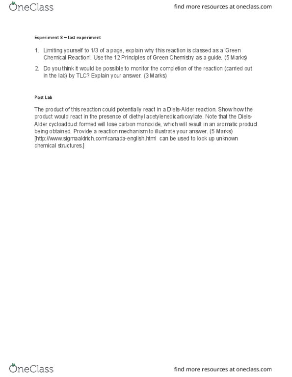 CHEM263 Lecture Notes - Lecture 8: Acetylenedicarboxylic Acid, Reaction Mechanism thumbnail