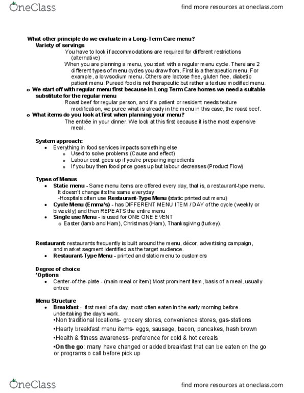 FNS 200 Lecture Notes - Lecture 4: Roast Beef, Hash Browns, Gluten thumbnail