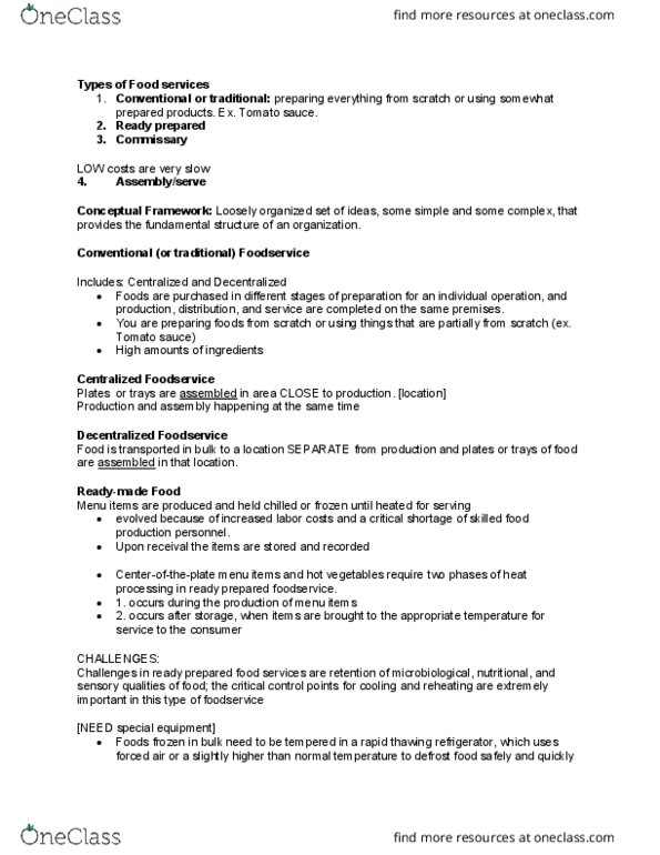 FNS 200 Lecture Notes - Lecture 6: Foodservice, Defrosting, Modified Atmosphere thumbnail