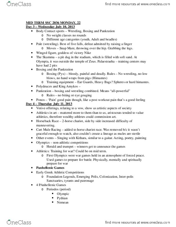 Classical Studies 2300 Lecture Notes - Interpolis thumbnail