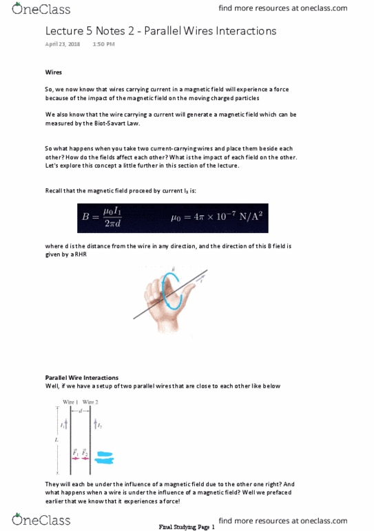 Physics 1402A/B Lecture Notes - Lecture 5: Cross Product thumbnail