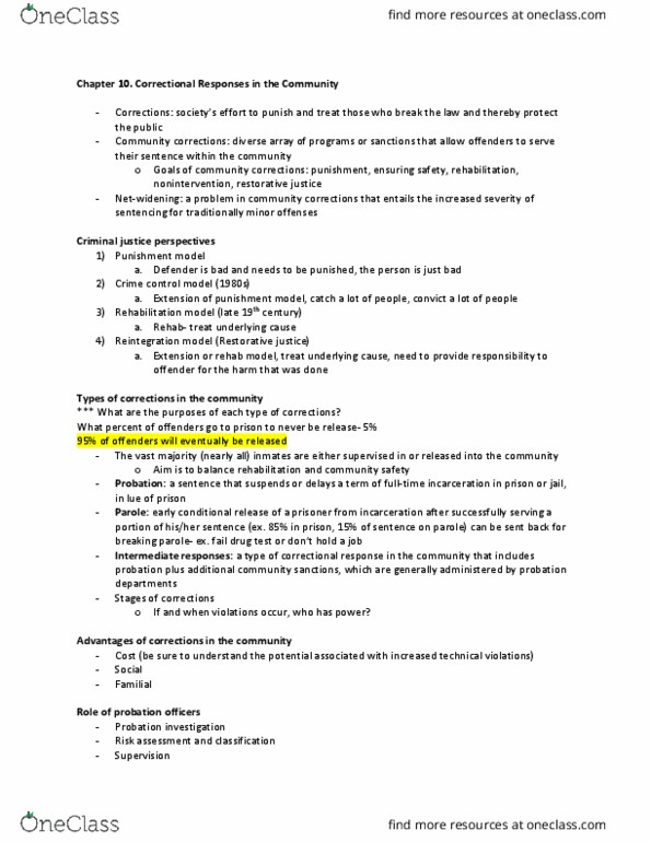 CRIM 1447 Lecture Notes - Lecture 26: Restorative Justice, Risk Assessment thumbnail