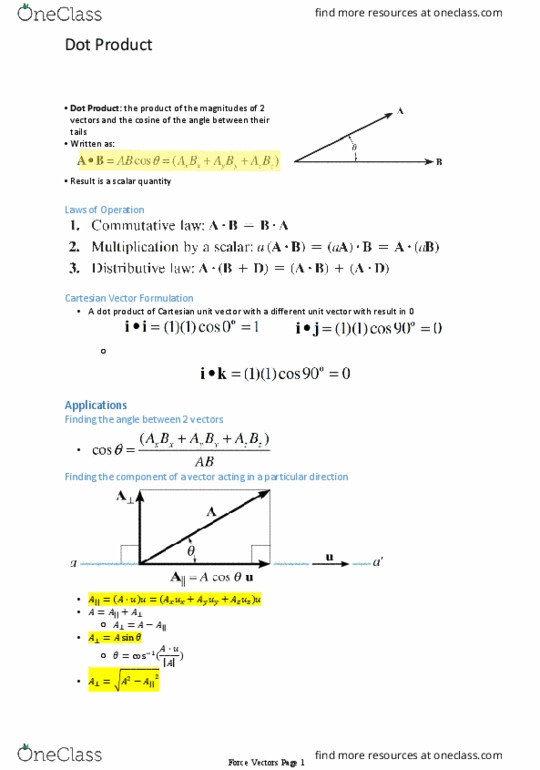 Engineering Science 1022A/B/Y Lecture Notes - Lecture 5: Unit Vector thumbnail