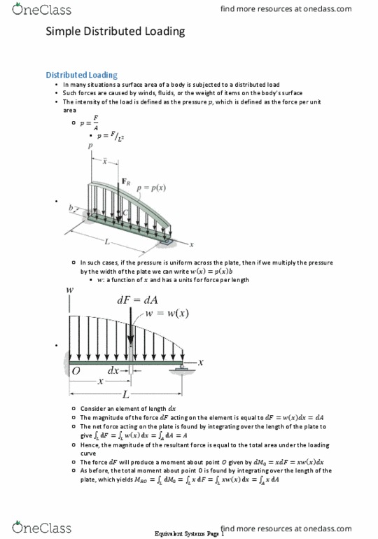 Engineering Science 1022A/B/Y Lecture Notes - Lecture 15: Resultant Force, Net Force, Centroid thumbnail