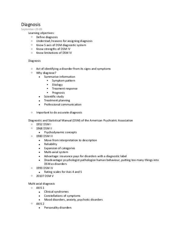 PSYC 300 Lecture : Diagnosis thumbnail