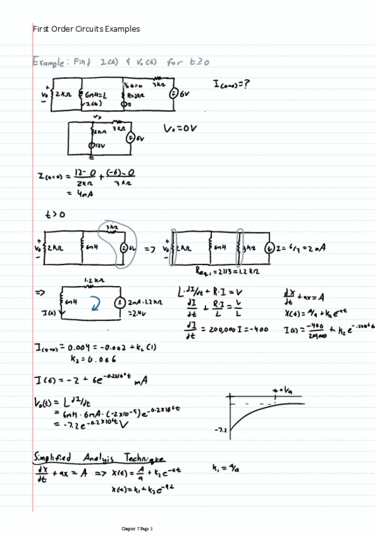 Electrical and Computer Engineering 2205A/B Lecture 18: First Order Circuits Examples thumbnail