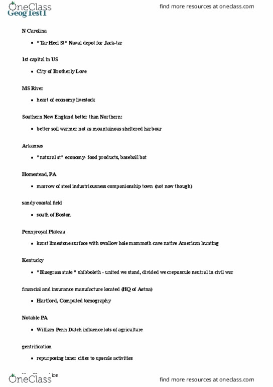 GEOL 1304 Lecture Notes - Lecture 8: Pennyroyal Plateau, Sinkhole, Ct Scan thumbnail