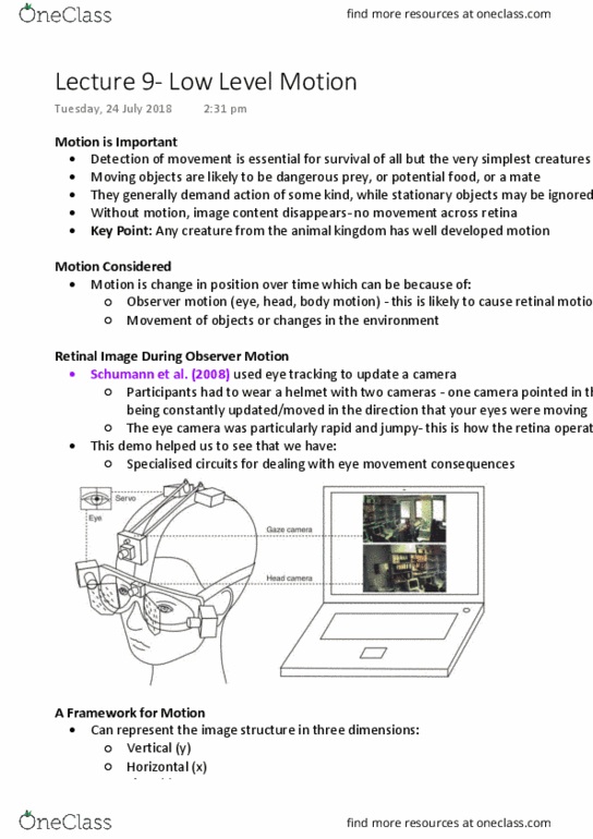 PSYC2071 Lecture Notes - Lecture 9: Eye Tracking, Retina, The Delay thumbnail