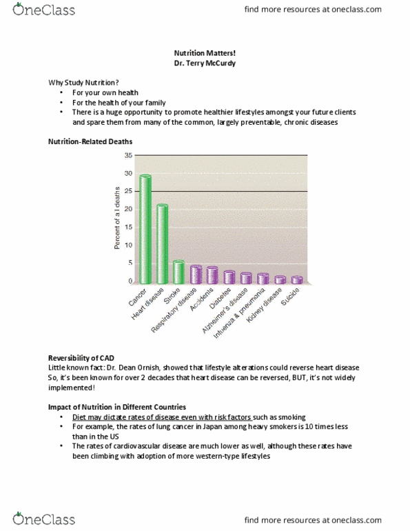 HTHSCI 3BB3 Lecture Notes - Lecture 1: Dean Ornish, Cardiovascular Disease thumbnail