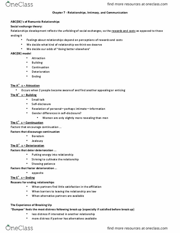 COLLAB 2D03 Lecture Notes - Lecture 7: Social Exchange Theory, Small Talk, The Bs thumbnail