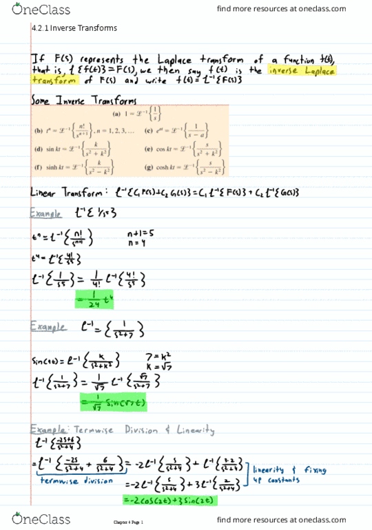 Applied Mathematics 2270A/B Lecture 13: 4.2.1 Inverse Transforms thumbnail