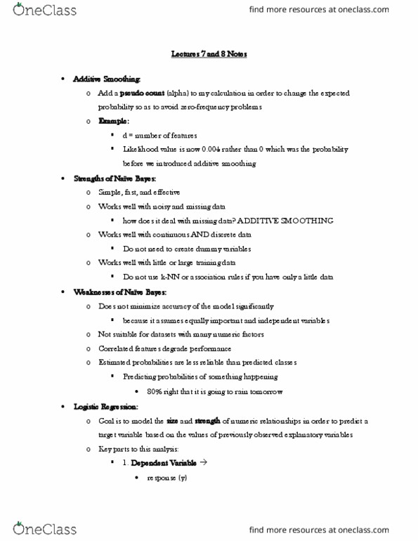 CSE30246 Lecture Notes - Lecture 7: Additive Smoothing, Association Rule Learning, Poisson Regression thumbnail