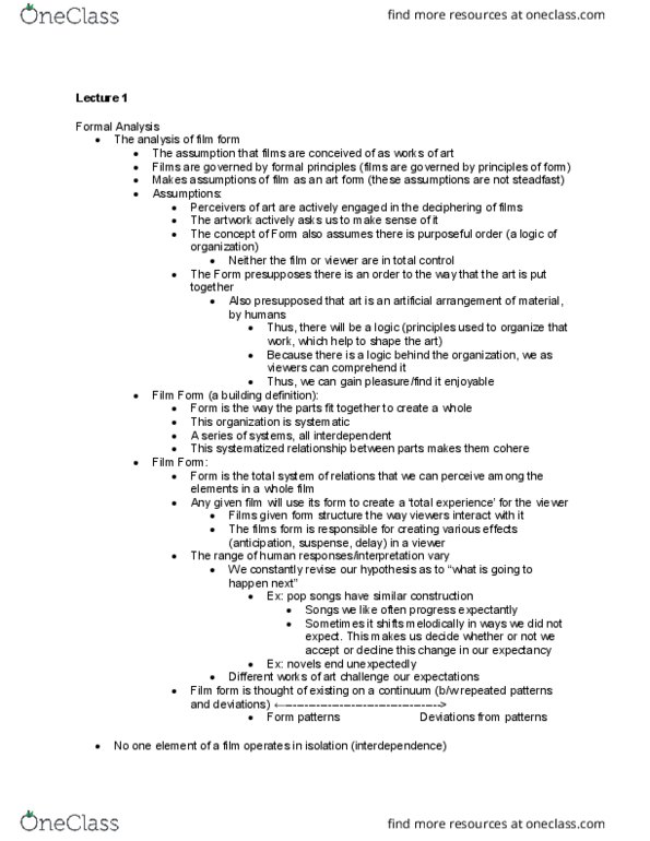 THTRFLM 1T03 Lecture Notes - Lecture 1: Formal System thumbnail