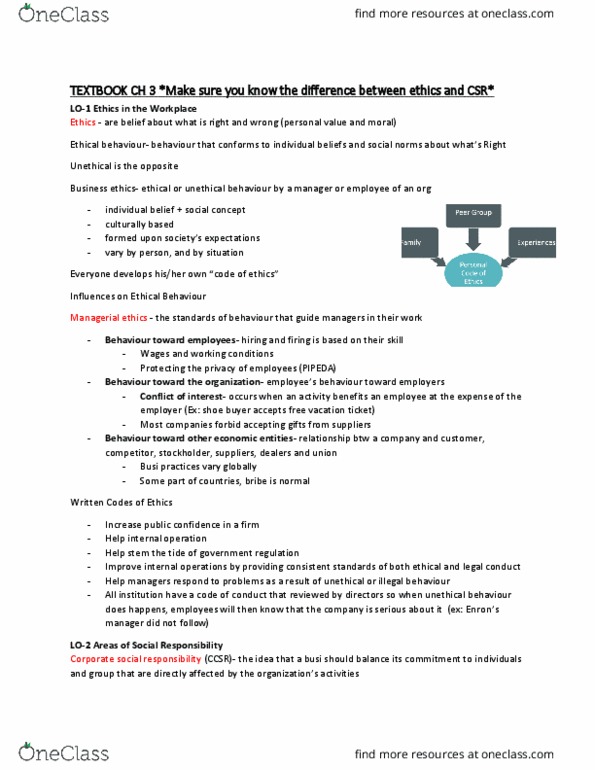 BUS100 Chapter Notes - Chapter 3: Corporate Social Responsibility, Personal Information Protection And Electronic Documents Act, Liquid Oxygen thumbnail