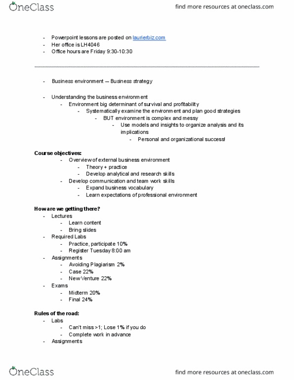 BU111 Lecture Notes - Lecture 1: Bachelor Of Business Administration, B Lab thumbnail