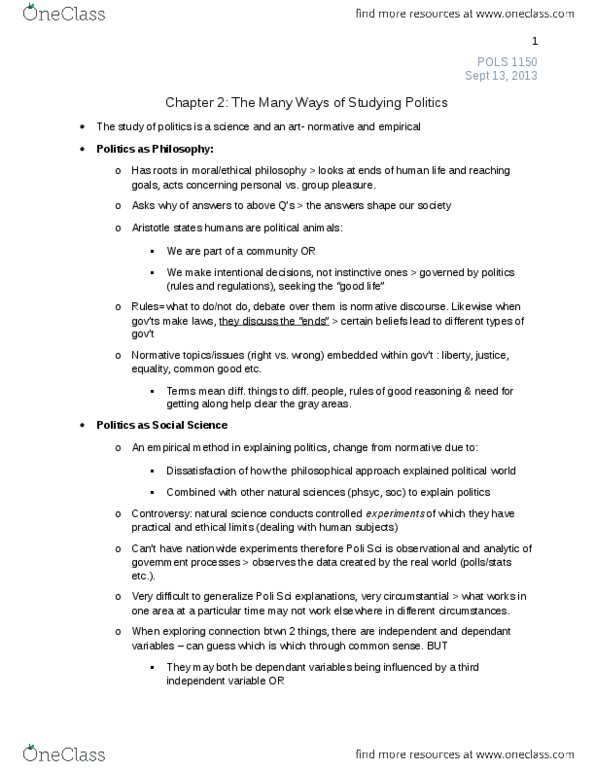 POLS 1150 Chapter Notes - Chapter 2: Multivariate Analysis, System On A Chip, Productive Forces thumbnail