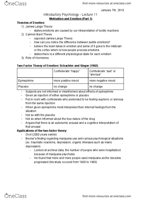 PSYC 1010 Lecture Notes - Lecture 11: Bipolar Disorder, Autonomic Nervous System, Barometer thumbnail