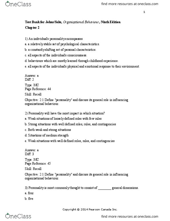 Management and Organizational Studies 2181A/B Chapter Notes - Chapter 2: Pearson Education, Organizational Learning, Career Development thumbnail