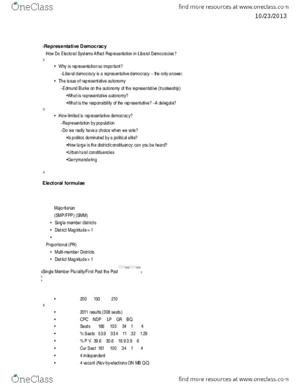 POLS 1150 Lecture Notes - Gerrymandering thumbnail