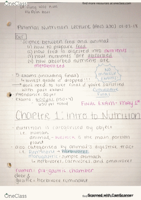 ANS 230 Lecture 1: Introduction to Animal Nutrition thumbnail