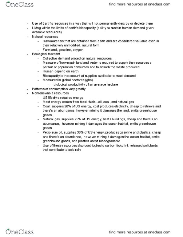 PSY 111 Chapter Notes - Chapter 11: Global Hectare, Ecological Footprint, Carbon Footprint thumbnail