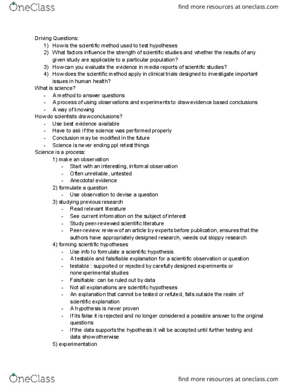 PSY 111 Chapter Notes - Chapter 13: Design Of Experiments, Scientific Method, Falsifiability thumbnail