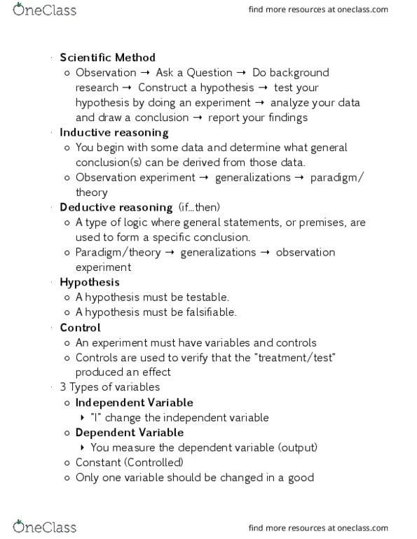 BIO 150 Lecture Notes - Lecture 1: Inductive Reasoning, Deductive Reasoning, Statistical Hypothesis Testing thumbnail